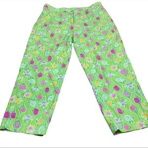 Vintage Lilly Pulitzer Capris Pants “A-Maze-Ing” Floral Ladybug Print - Size 10
